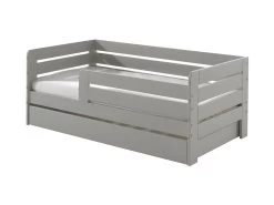 Lit 70x140 Sommier Et Tiroir Inclus Ted - Gris
