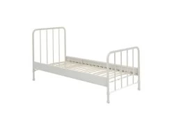 CHICAGO - Lit à Barreaux 90x200cm Métal Poudré Blanc