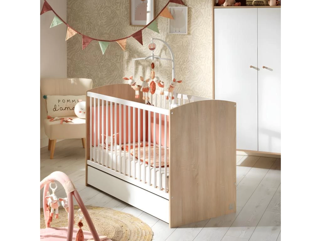 Lit Bébé 60x120 Access - Blanc Et Bois 2 Lit Bébé 60x120 Access - Blanc Et Bois – Image 2