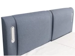 Ensemble Boxspring Tête De Lit Avec Leds + Sommiers Relaxation électrique + Matelas + Surmatelas - 2 X 80 X 200 Cm - Tissu Bleu - ASTEMI De PALACIO -Magasin de lits lit 13046583