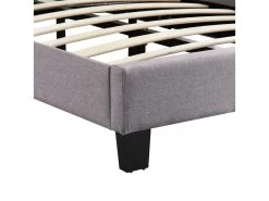 Lit 1 Place FLORIDA 90x190 Cm Avec Sommier, Lit Simple Pour Enfant Ou Adulte, Hauteur Réglable, Lit En Tissu Gris -Magasin de lits lit 13047877