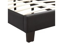 Lit 1 Place FLORIDA 90x190 Cm Avec Sommier, Lit Simple Pour Enfant Ou Adulte, Hauteur Réglable, Lit En Tissu Noir -Magasin de lits lit 13048171