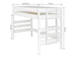 Lit Mi-hauteur Aniba Blanc 90x190 Cm 8 Lit Mi-hauteur Aniba Blanc 90x190 Cm -Magasin de lits lit 13069963