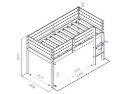 Lit Mi-hauteur Davon Blanc 90x190 Cm -Magasin de lits lit 13070111