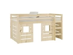 Pack Lit Mi-hauteur Avec Matelas Alma Bois Naturel 90x200 Cm