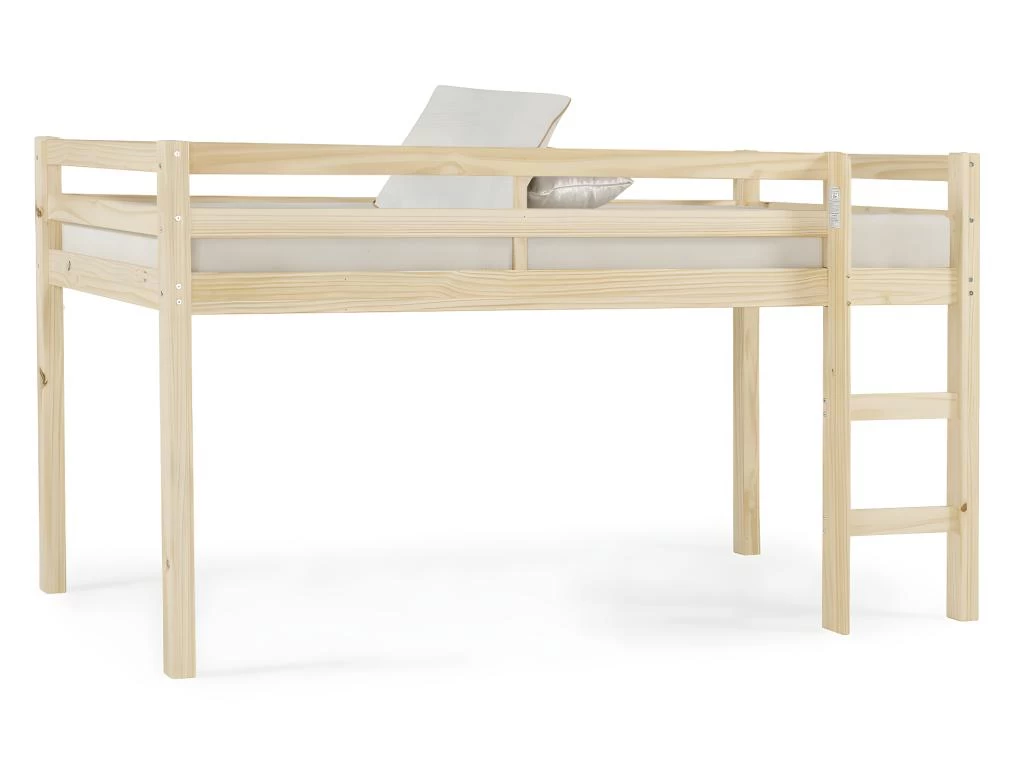 Pack Lit Mi-hauteur Avec Matelas Alma Bois Naturel 90x200 Cm 4 Pack Lit Mi-hauteur Avec Matelas Alma Bois Naturel 90x200 Cm – Image 4