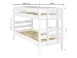 Lit Superposé Aniba Blanc 90x190 Cm -Magasin de lits lit 13071985