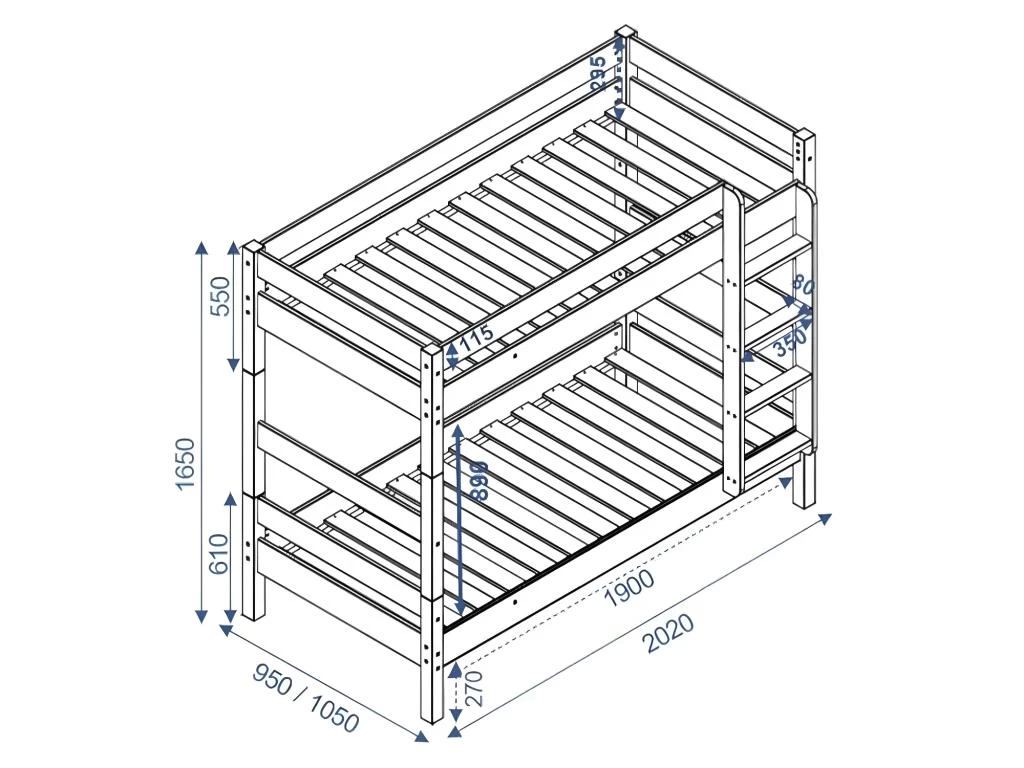 Lit Superposé Séparable Aaron Blanc 90x190 Cm 4 Lit Superposé Séparable Aaron Blanc 90x190 Cm – Image 4