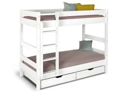 Lit Superposé Séparable Avec Tiroirs Aaron Blanc 90x190 Cm