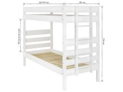 Lit Superposé Haut Avec Sommier Gigogne Aniba Blanc 90x200 Cm -Magasin de lits lit 13072823