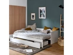 Pack Lit Gigogne Avec Tiroirs Et Matelas Molly Blanc 80x200 Cm -Magasin de lits lit 13075733