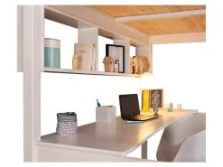 Lit Mezzanine Avec Bureau Orphée Blanc 90x190 Cm -Magasin de lits lit 13076645