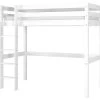 Pack Lit Mezzanine Avec Matelas Aaron Blanc 90x190 Cm