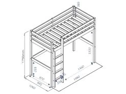 Pack Lit Mezzanine Avec Matelas Aaron Blanc 90x190 Cm 6 Pack Lit Mezzanine Avec Matelas Aaron Blanc 90x190 Cm -Magasin de lits lit 13076953