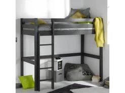 Pack Lit Mezzanine Avec Matelas Aaron Bois Naturel 90x190 Cm -Magasin de lits lit 13077295