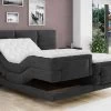 Ensemble Boxspring Tête De Lit Capitonnée + Sommiers Relaxation électrique + Matelas + Surmatelas - 2 X 90 X 200 Cm - Anthracite - LODI De PALACIO
