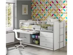 Lit Combiné 95 90x200 Sommier Inclus Bonny - Blanc -Magasin de lits lit 13457503