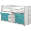 Lit Combiné 95 90x200 Sommier Inclus Bonny - Turquoise