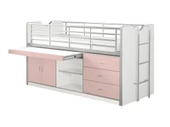 Lit Combiné 95 90x200 Sommier Inclus Bonny - Rose