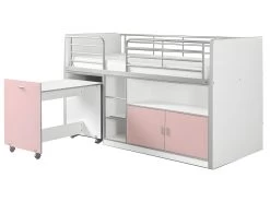 Lit Combiné 91 90x200 Sommier Inclus Bonny - Rose