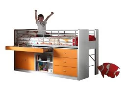 Lit Combiné 95 90x200 Sommier Inclus Bonny - Orange -Magasin de lits lit 13466841