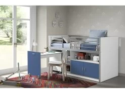 Lit Combiné 91 90x200 Sommier Inclus Bonny - Bleu 5 Lit Combiné 91 90x200 Sommier Inclus Bonny - Bleu -Magasin de lits lit 13466851