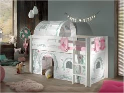 Lit Mi-Hauteur 90x200 Sommier Inclus Et Housse Birdy Pino - Blanc