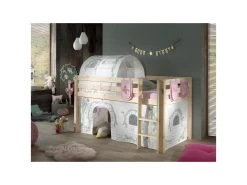 Lit Mi-Hauteur 90x200 Sommier Inclus Et Housse Birdy Pino - Bois -Magasin de lits lit 13468269