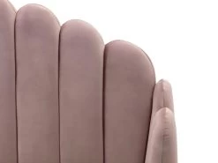 Lit 140 X 190 Cm Avec Tête De Lit Ondulée - Velours - Vieux Rose + Matelas - SAGALI -Magasin de lits lit 13621731