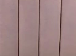 Lit 140 X 190 Cm Avec Tête De Lit Ondulée - Velours - Vieux Rose + Matelas - SAGALI -Magasin de lits lit 13621739