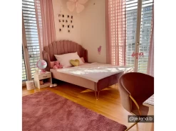 Lit 140 X 190 Cm Avec Tête De Lit Ondulée - Velours - Vieux Rose + Matelas - SAGALI -Magasin de lits lit 13621741