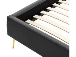 Lit 160 X 200 Cm Avec Tête De Lit Ondulée - Velours - Gris + Matelas - SAGALI -Magasin de lits lit 13621779