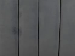 Lit 160 X 200 Cm Avec Tête De Lit Ondulée - Velours - Gris + Matelas - SAGALI -Magasin de lits lit 13621781