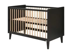 Lit Bébé 60x120 Xem Noir Et Bois -Magasin de lits lit 13901849