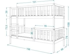 Lit Superposé Enfant NEMO 90X190 Cm - 2 Sommiers Et Tiroir Inclus Blanc -Magasin de lits lit 13990633
