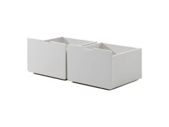 Lit Mi-hauteur 90x200 Toboggan Sommier Et Tiroirs Inclus Pino Blanc -Magasin de lits lit 13991015