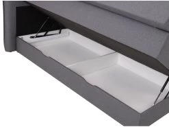 Ensemble Boxspring Tête De Lit + Sommiers Coffre + Matelas + Surmatelas - 160 X 200 Cm - Tissu Anthracite - PERAMA De PALACIO -Magasin de lits lit 14016099