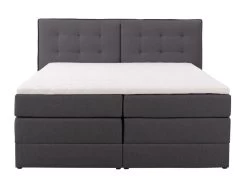 Ensemble Boxspring Tête De Lit + Sommiers Coffre + Matelas + Surmatelas - 160 X 200 Cm - Tissu Anthracite - PERAMA De PALACIO -Magasin de lits lit 14016103