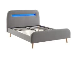 Lit 140 X 190 Cm - Avec LEDs - Tissu - Gris + Matelas - AMBROISE II 13 Lit 140 X 190 Cm - Avec LEDs - Tissu - Gris + Matelas - AMBROISE II -Magasin de lits lit 14178271