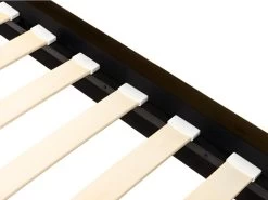 Lit 160 X 200 Cm Avec Tête De Lit Coutures Verticales - Velours - Marron Et Doré + Matelas - CLARISSE -Magasin de lits lit 14182023