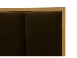 Lit 160 X 200 Cm Avec Tête De Lit Coutures Verticales - Velours - Marron Et Doré + Matelas - CLARISSE -Magasin de lits lit 14182027