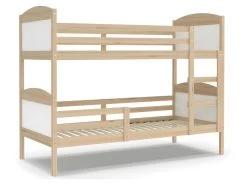 Lit Superposé Mati 90x190 Pin - Blanc Livré Avec Sommiers