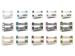 Lit Superposé Mati 90x190 Pin - Rose Livré Avec Sommiers -Magasin de lits lit 14278689