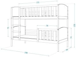 Lit Superposé Tom 90x190 Gris - Blanc Livré Avec Sommiers 8 Lit Superposé Tom 90x190 Gris - Blanc Livré Avec Sommiers -Magasin de lits lit 14278721