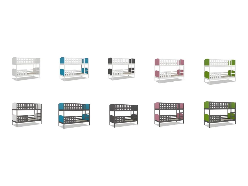 Lit Superposé Tom 90x190 Gris - Blanc Livré Avec Sommiers 5 Lit Superposé Tom 90x190 Gris - Blanc Livré Avec Sommiers – Image 5