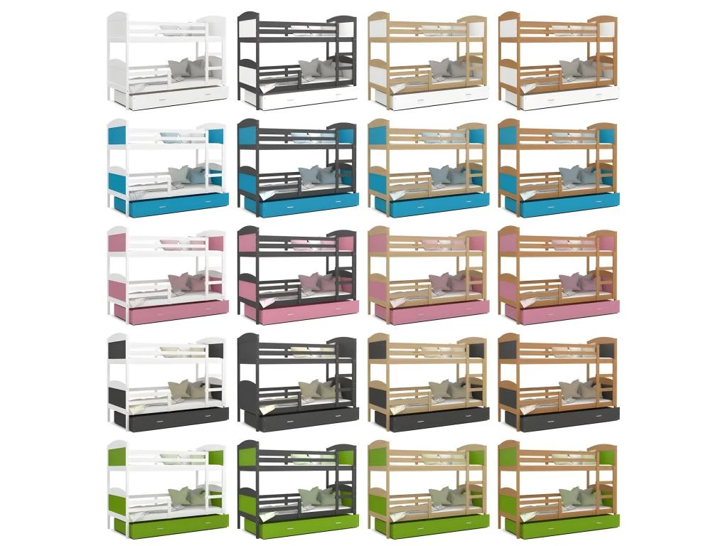 Lit Superposé Mateo 90x190 Gris - Vert Livré Avec Sommiers, Tiroir Et Matelas En Mousse De 7cm 4 Lit Superposé Mateo 90x190 Gris - Vert Livré Avec Sommiers, Tiroir Et Matelas En Mousse De 7cm – Image 4