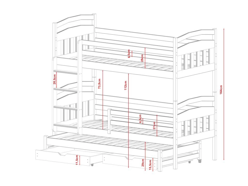 Lit Superposé Alan 90x190 Gris 3 Lit Superposé Alan 90x190 Gris – Image 3