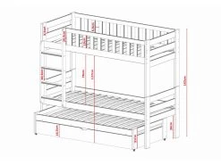 Lit Superposé Harvey 90x200 Gris -Magasin de lits lit 14603617