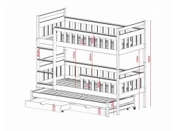 Lit Superposé Kors 90x200 Gris -Magasin de lits lit 14604401