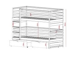 Lit Superposé Loft 80x160 Gris -Magasin de lits lit 14604487